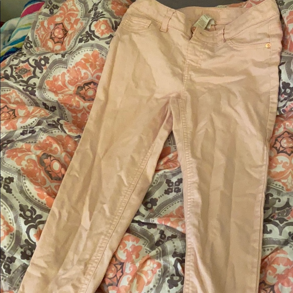 Pink mid rise jeggings